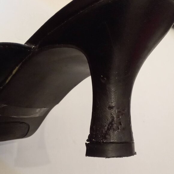 Rampage Madison Black Strappy Sandals Shoes 2.5” Kitten Heels Thongs size 7 READ - Picture 6 of 6